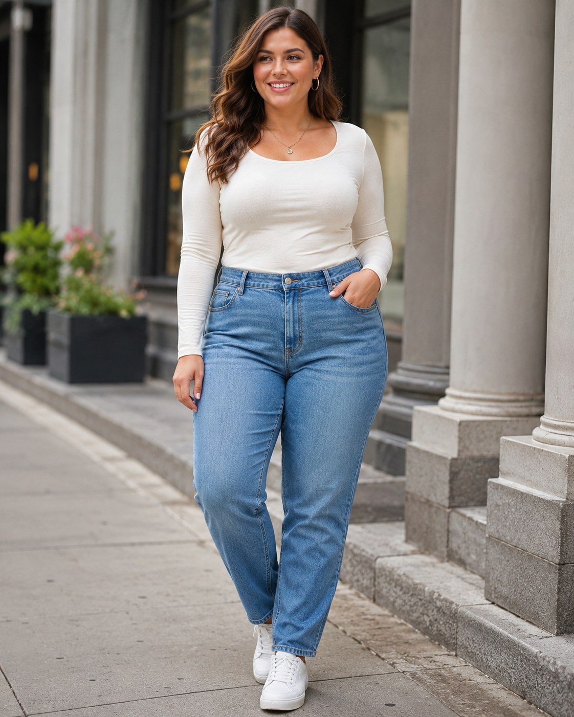 Blugi damă Ulla Popken Mony Plus Size, aspect vintage