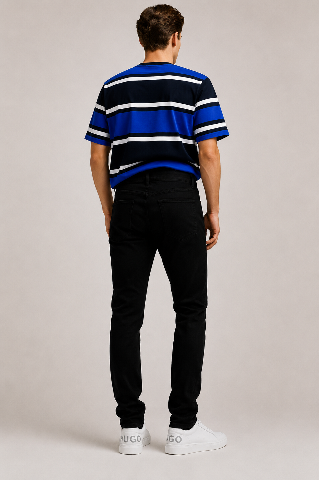 Blugi HUGO Blue Zane bărbați Skinny Fit