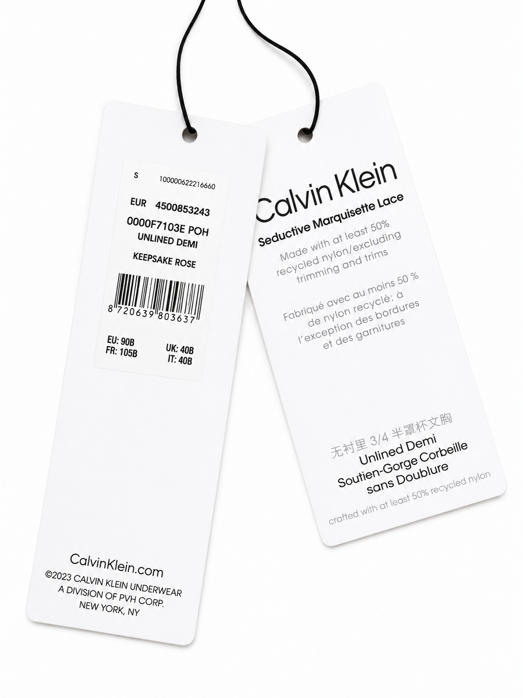 Sutien Calvin Klein Unlined Demi din dantelă damă Keepsake Rose QF7103