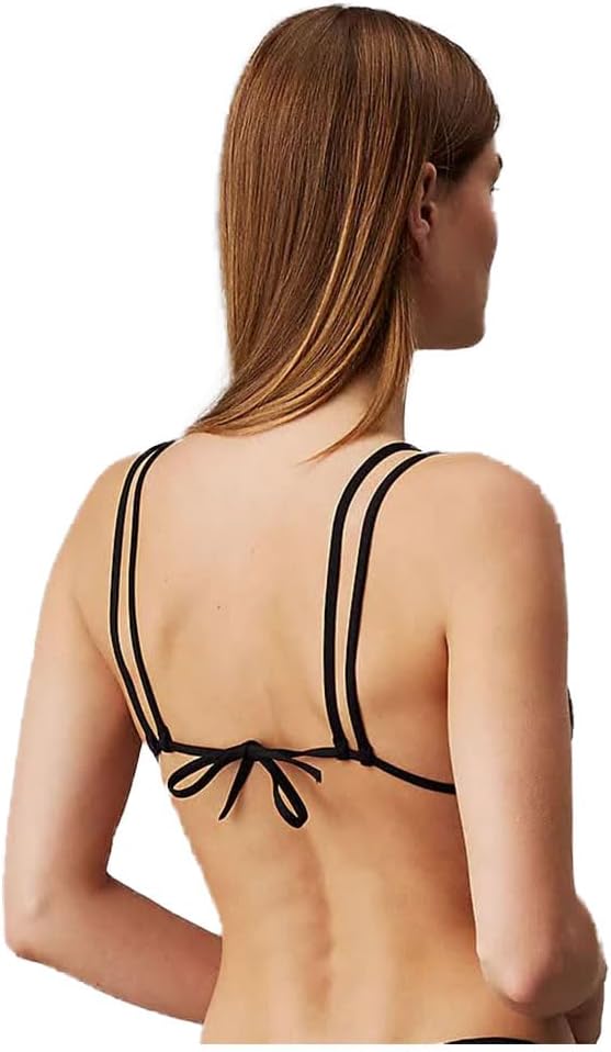 CALVIN KLEIN Top Bikini Triangle Negru Damă XS Original