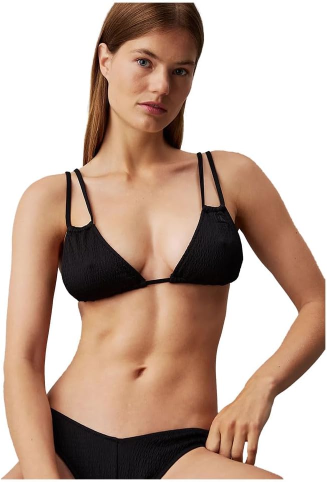 CALVIN KLEIN Top Bikini Triangle Negru Damă XS Original