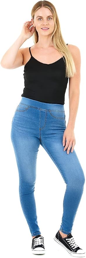 Blugi Jeggings Skinny Damă M17 – Mid Wash Blue