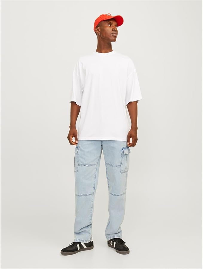JACK & JONES Blugi JJIEDDIE Blue Denim Bărbați
