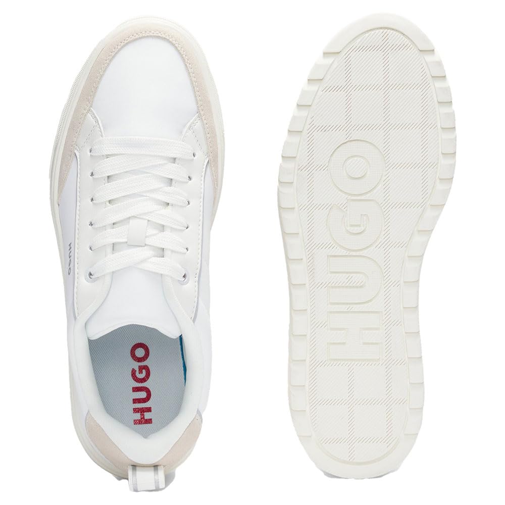HUGO Sneakers Damă Lyssa_Tenn_nysdpu Open White din Piele – Originali