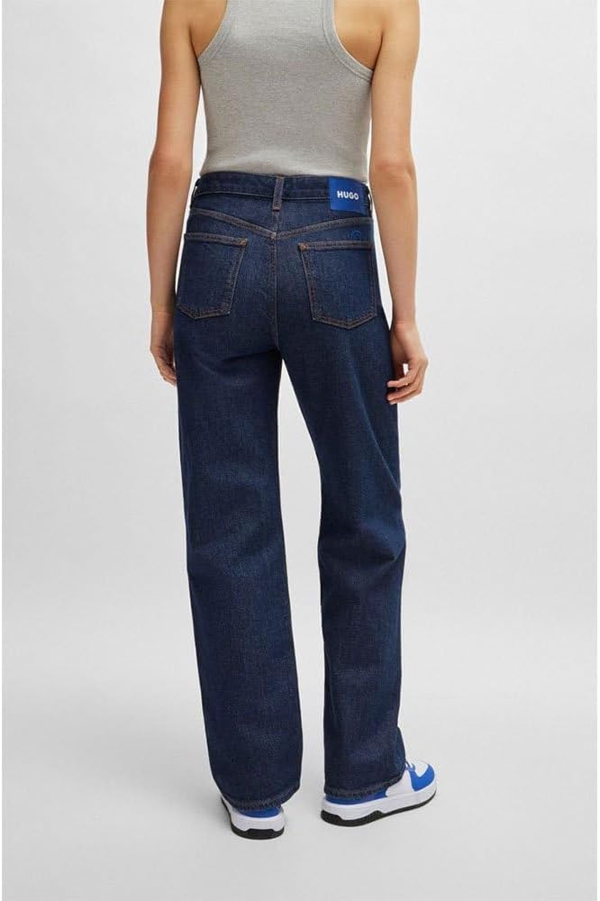 HUGO Blugi Damă Elyah_B Straight Fit Dark Blue Originali