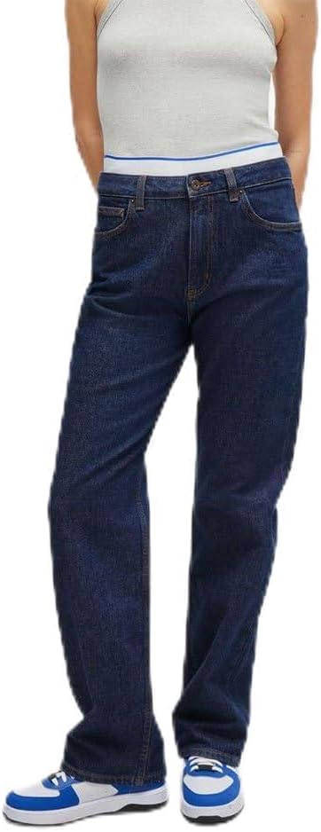 HUGO Blugi Damă Elyah_B Straight Fit Dark Blue Originali