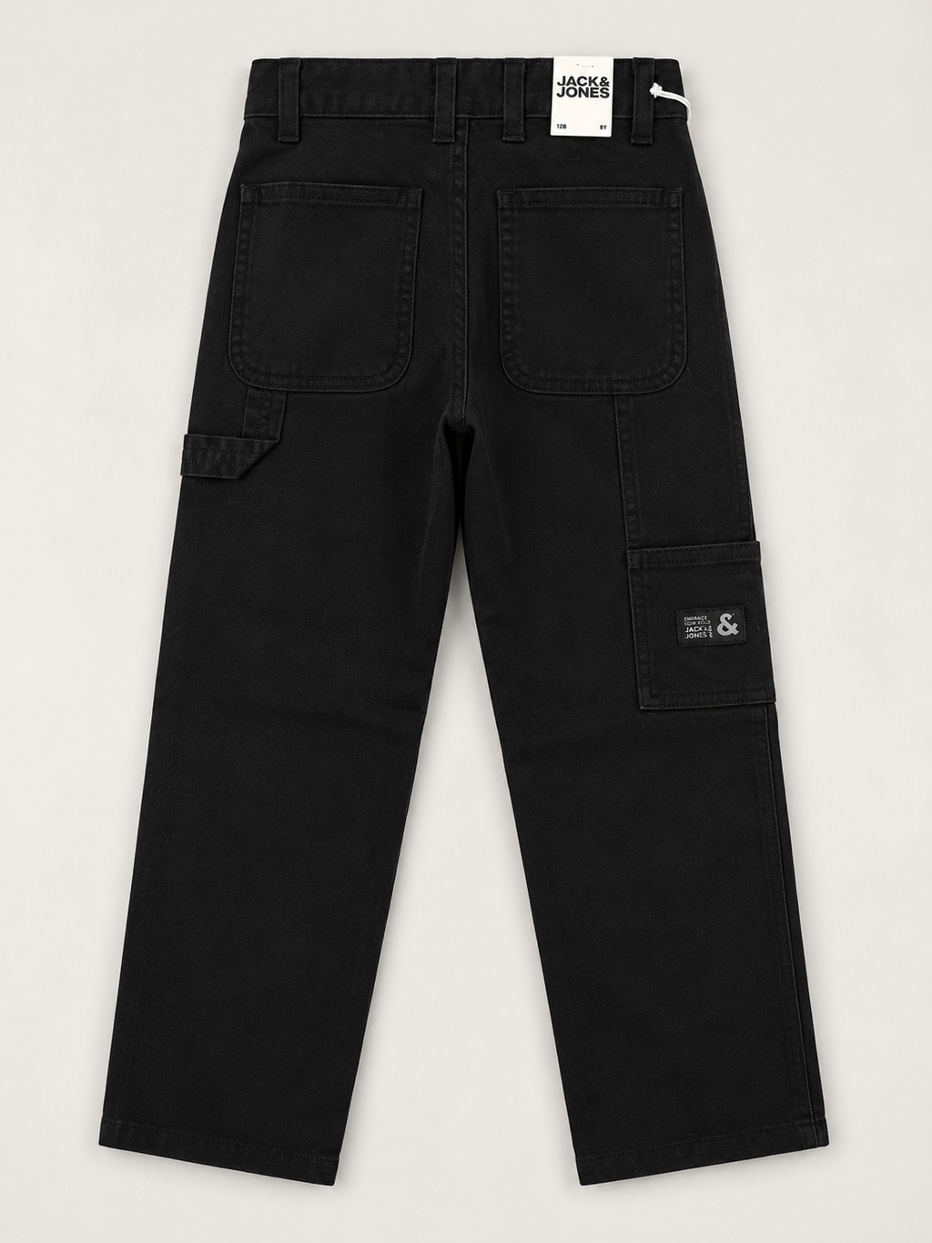 Jack & Jones Junior Carpenter Pants Black – Pantaloni Cargo Băieți – 98% Bumbac