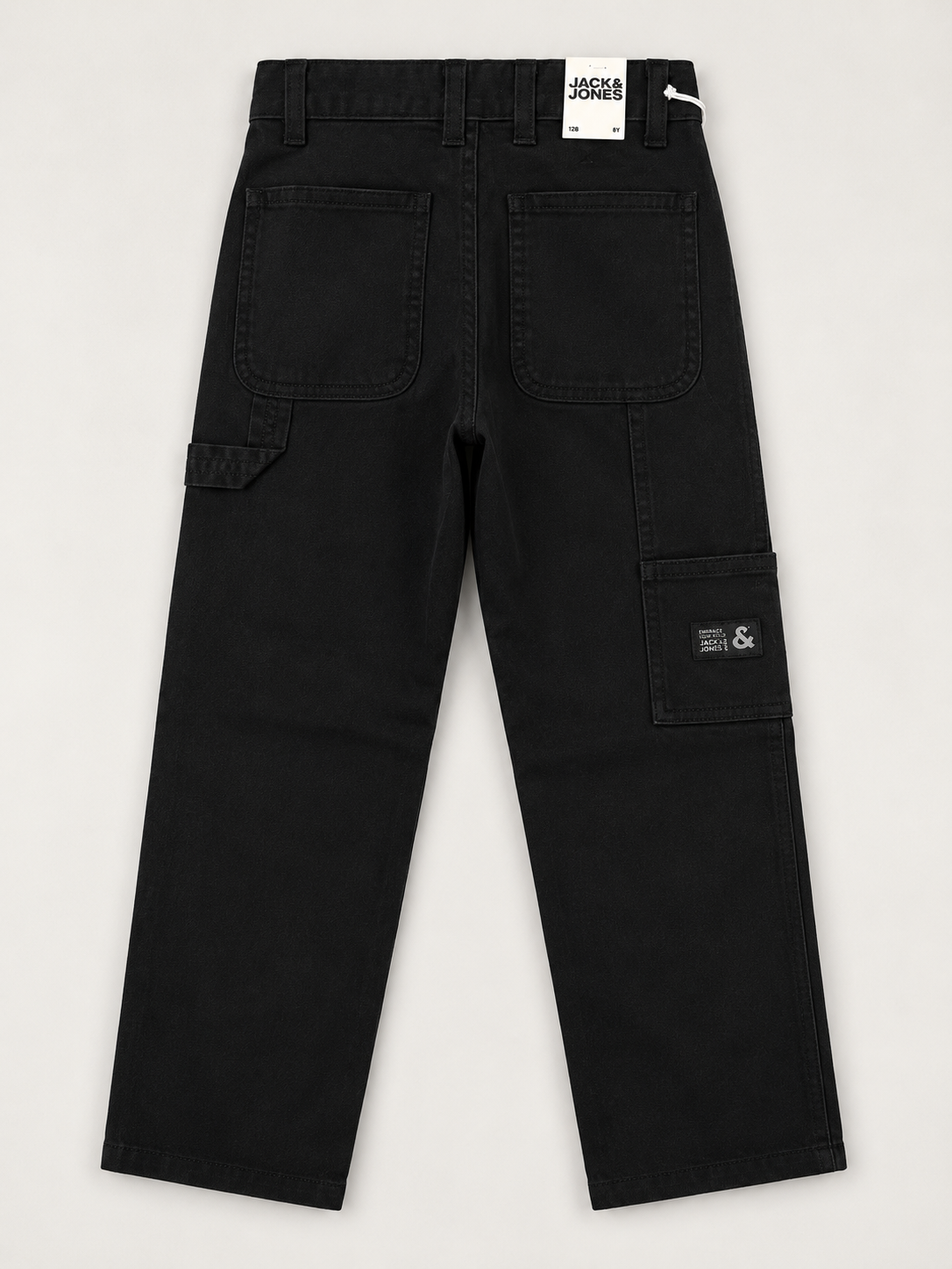 Jack & Jones Junior Carpenter Pants Black – Pantaloni Cargo Băieți – 98% Bumbac