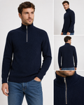 JACK & JONES JPRBLUCHRISTER Knit Half Zip Night Sky – Pulover Bărbați