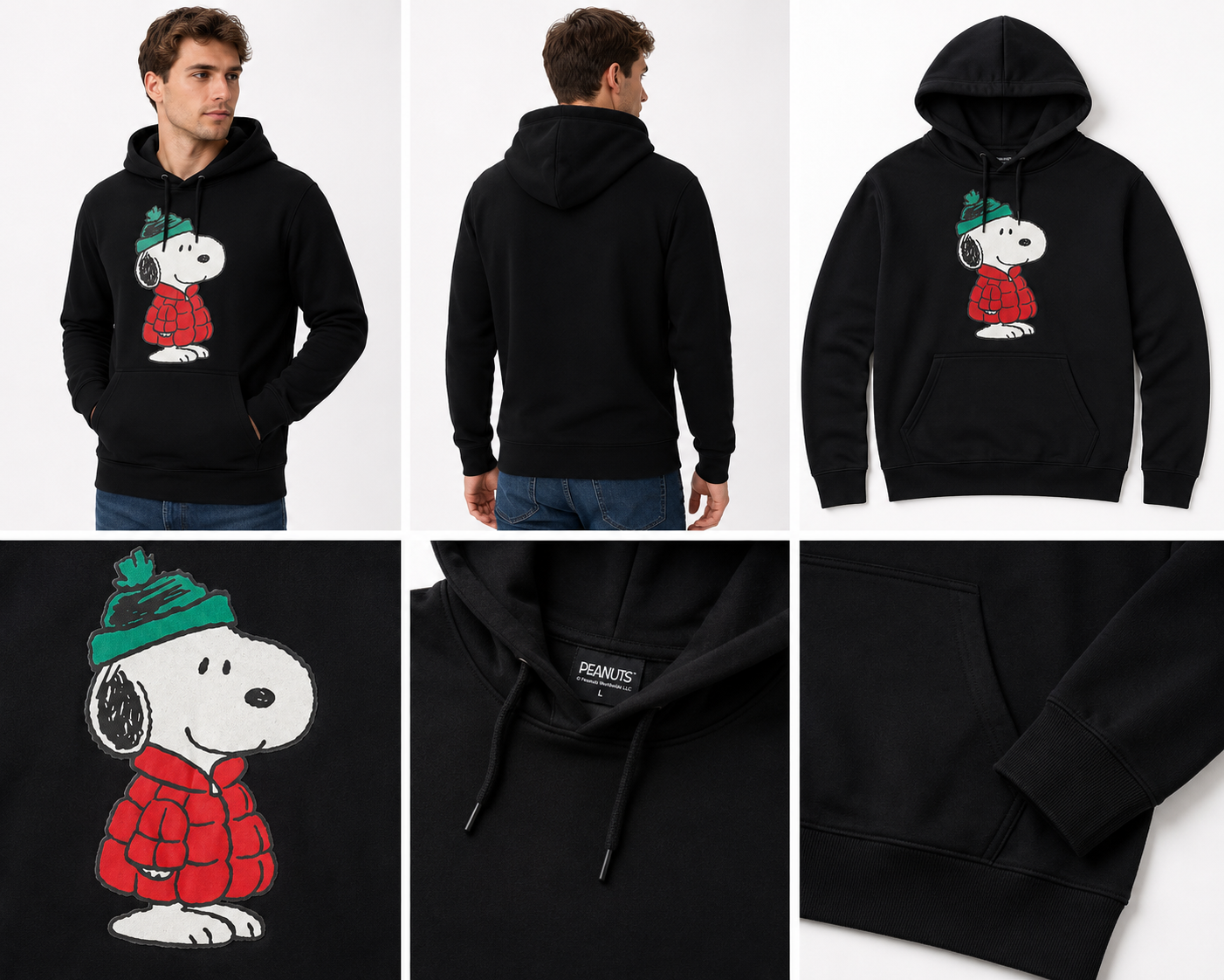 MERCHCODE Hanorac cu gluga Snoopy barbati