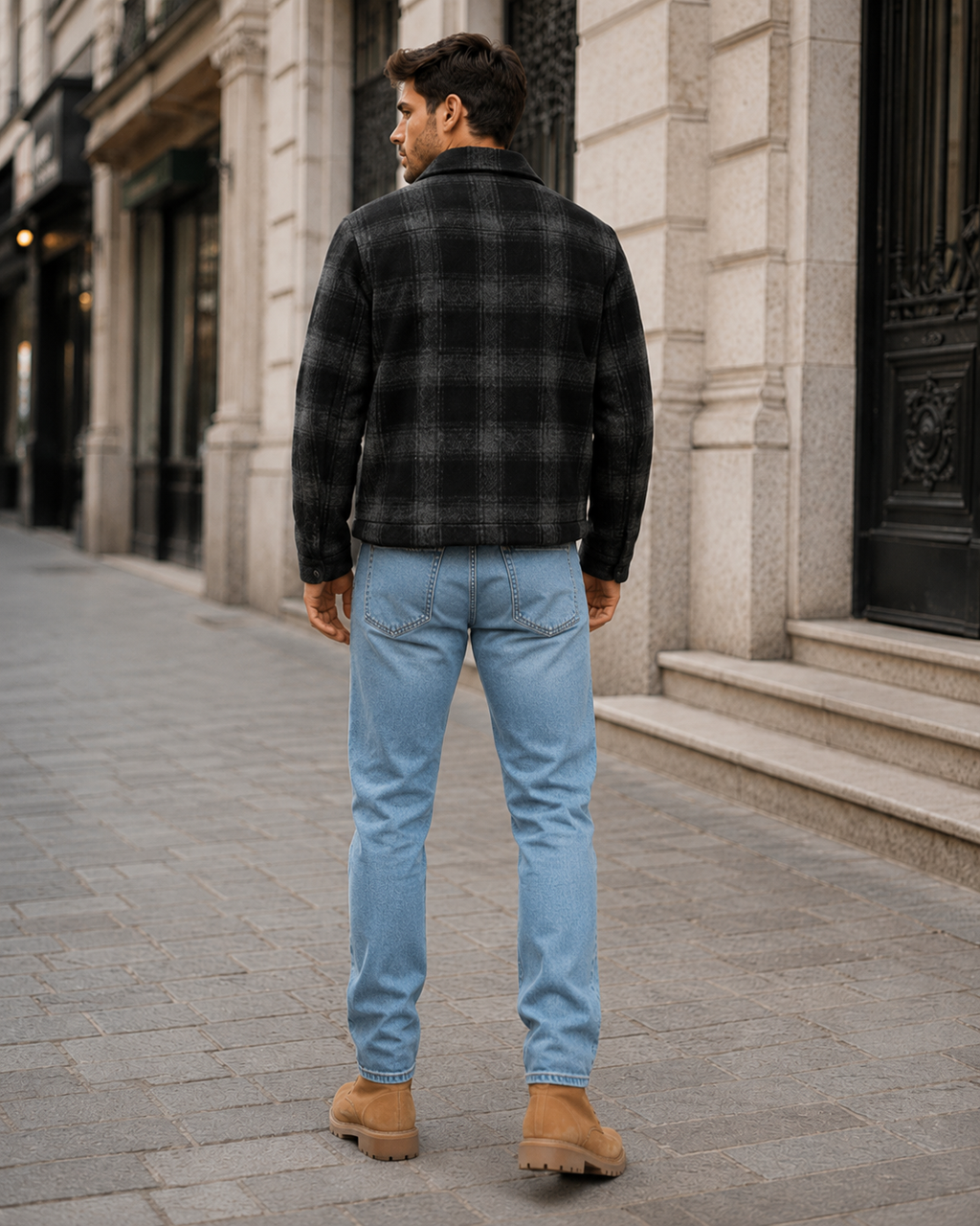 Geacă JACK & JONES bărbați JORCOLE JACKET Black Check