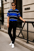Blugi HUGO Blue Zane bărbați Skinny Fit