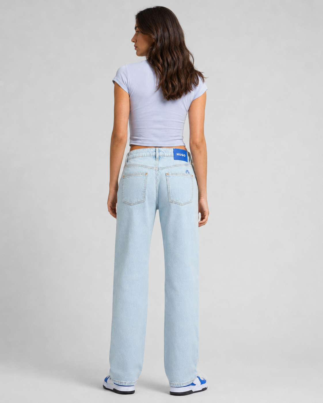 Blugi HUGO Blue Elyah_B damă Straight Fit