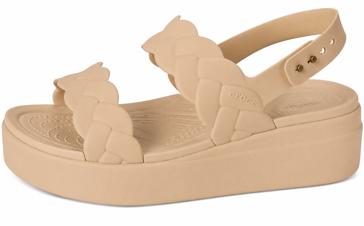Sandale damă Crocs Brooklyn Woven Upper Low Wedge