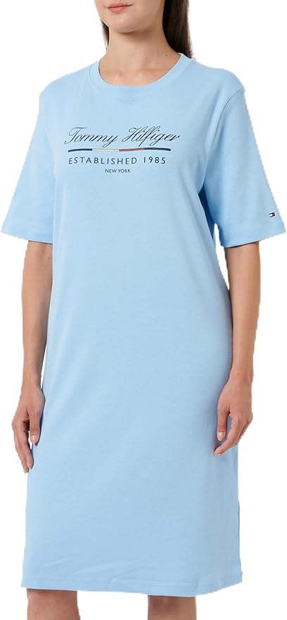 Tommy Hilfiger Rochie Damă Regular Script Graphic Dress SS Albastru Deschis