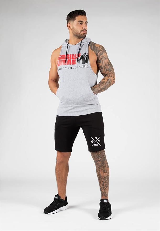 GORILLA WEAR Rogers Hooded Tank Top cu Glugă Gri Bărbați XL Original