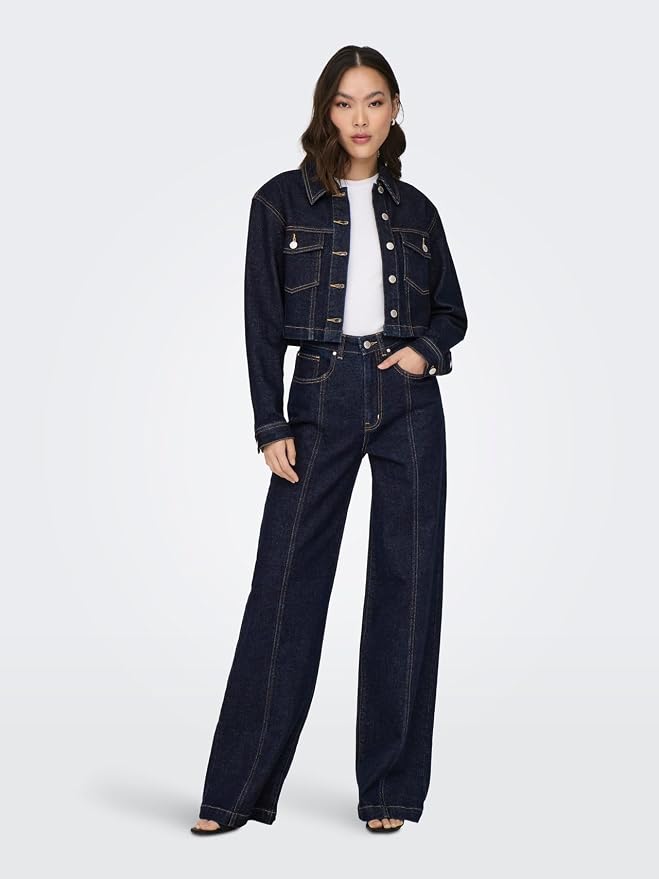 ONLY Hope Wide EX High Waist Jeans Damă – Dark Blue Denim ONLHOPE