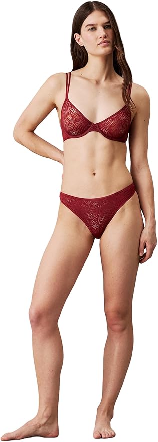Sutien Calvin Klein Unlined Demi din dantelă Syrah damă