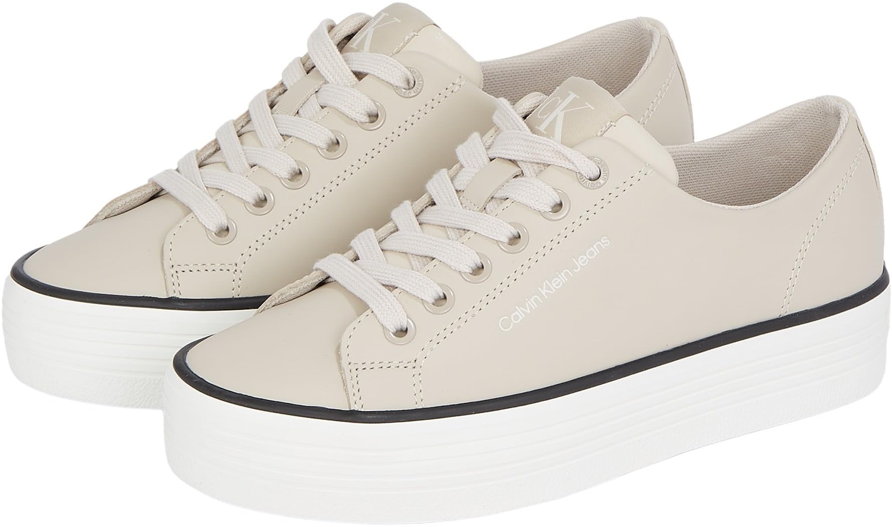 Calvin Klein Jeans Sneakers Bold Vulc Flatf Low LTH IN Damă crem