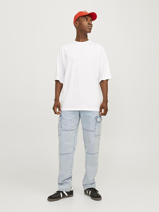 JACK & JONES Blugi JJIEDDIE Blue Denim Bărbați