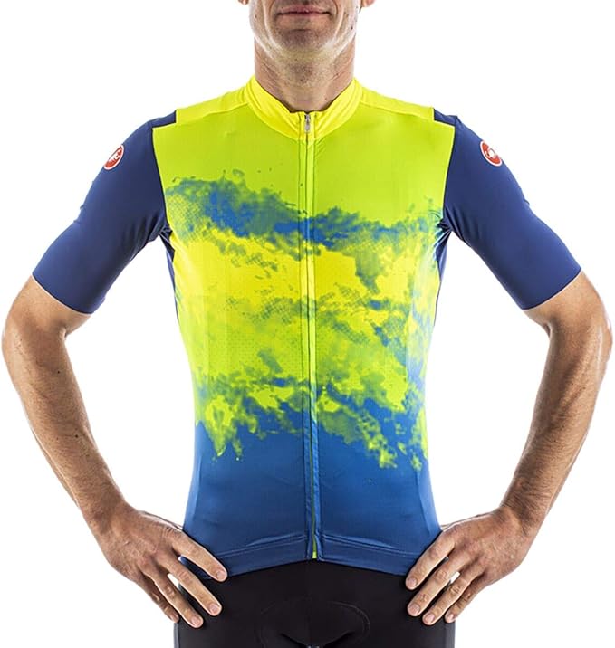 CASTELLI Polvere Jersey Tricou Ciclism Bărbați Galben Fluorescent – Original