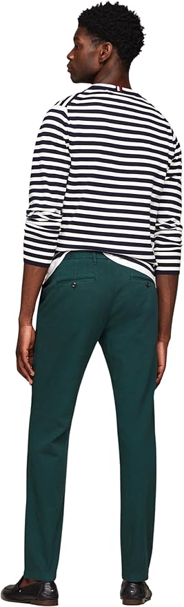 TOMMY HILFIGER Pantaloni Chino Bleecker Structure Verde Hunter Bărbați