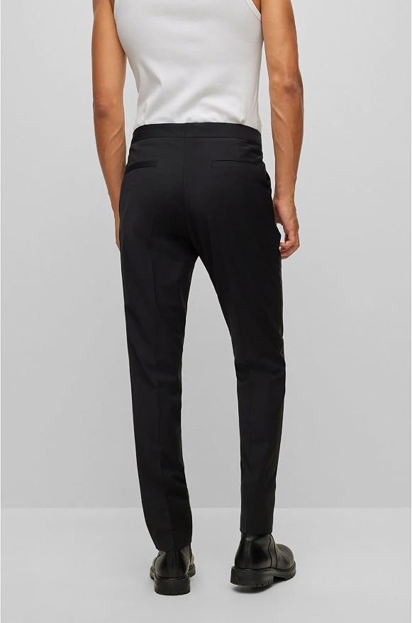 HUGO Hesten224E1X Pantaloni de Costum Extra Slim Fit Negri – Bărbați | Originali