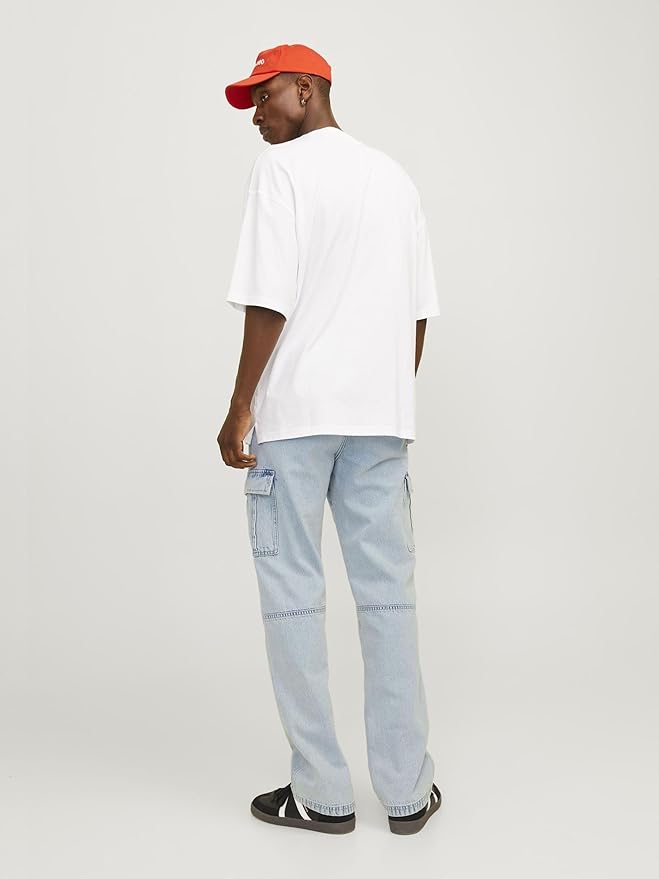 JACK & JONES Blugi JJIEDDIE Blue Denim Bărbați