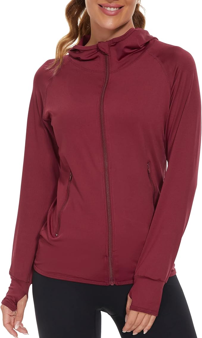 Hanorac AMZSPORT unisex cu fermoar vișiniu
