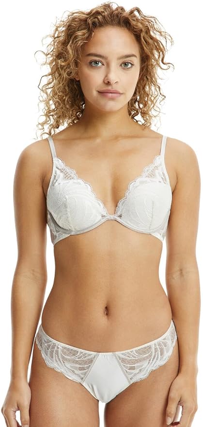 Sutien Calvin Klein Lightly Lined Plunge damă Ivory