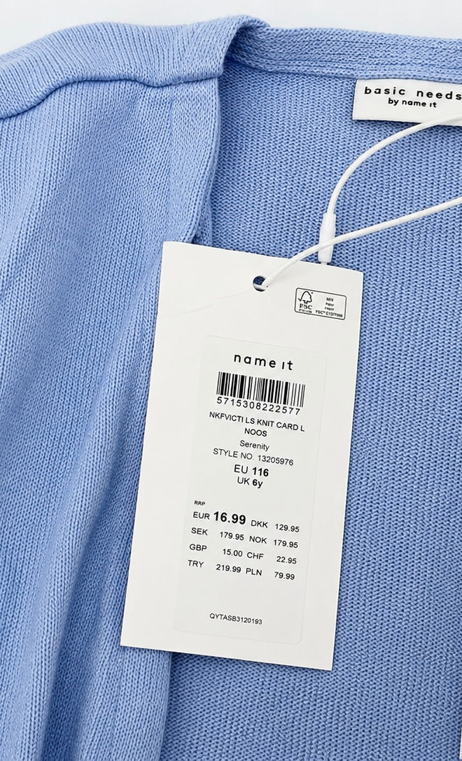 Cardigan tricotat foarte moale pentru fete Name It Basic Needs