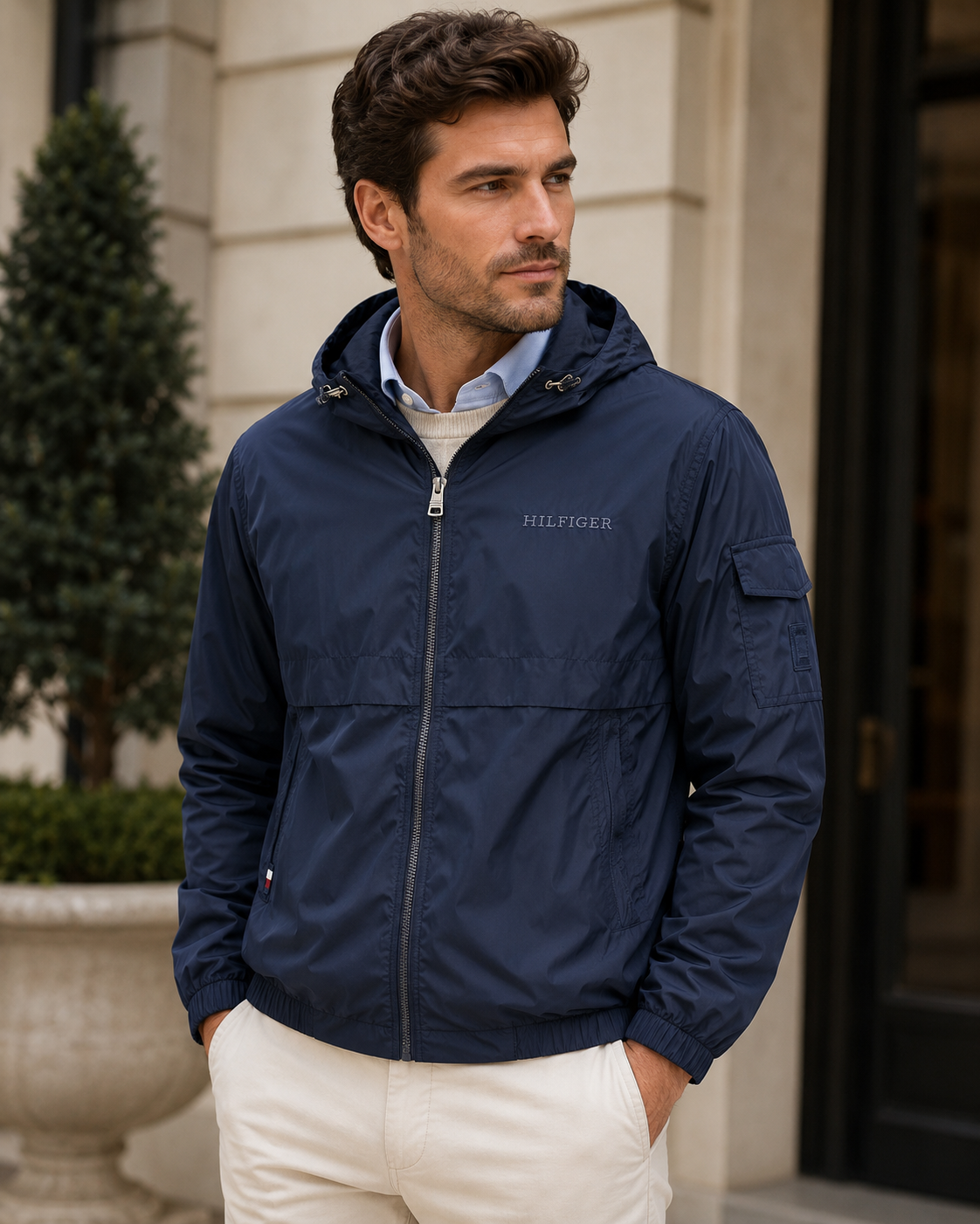 Jachetă Ușoară cu Glugă Tommy Hilfiger
