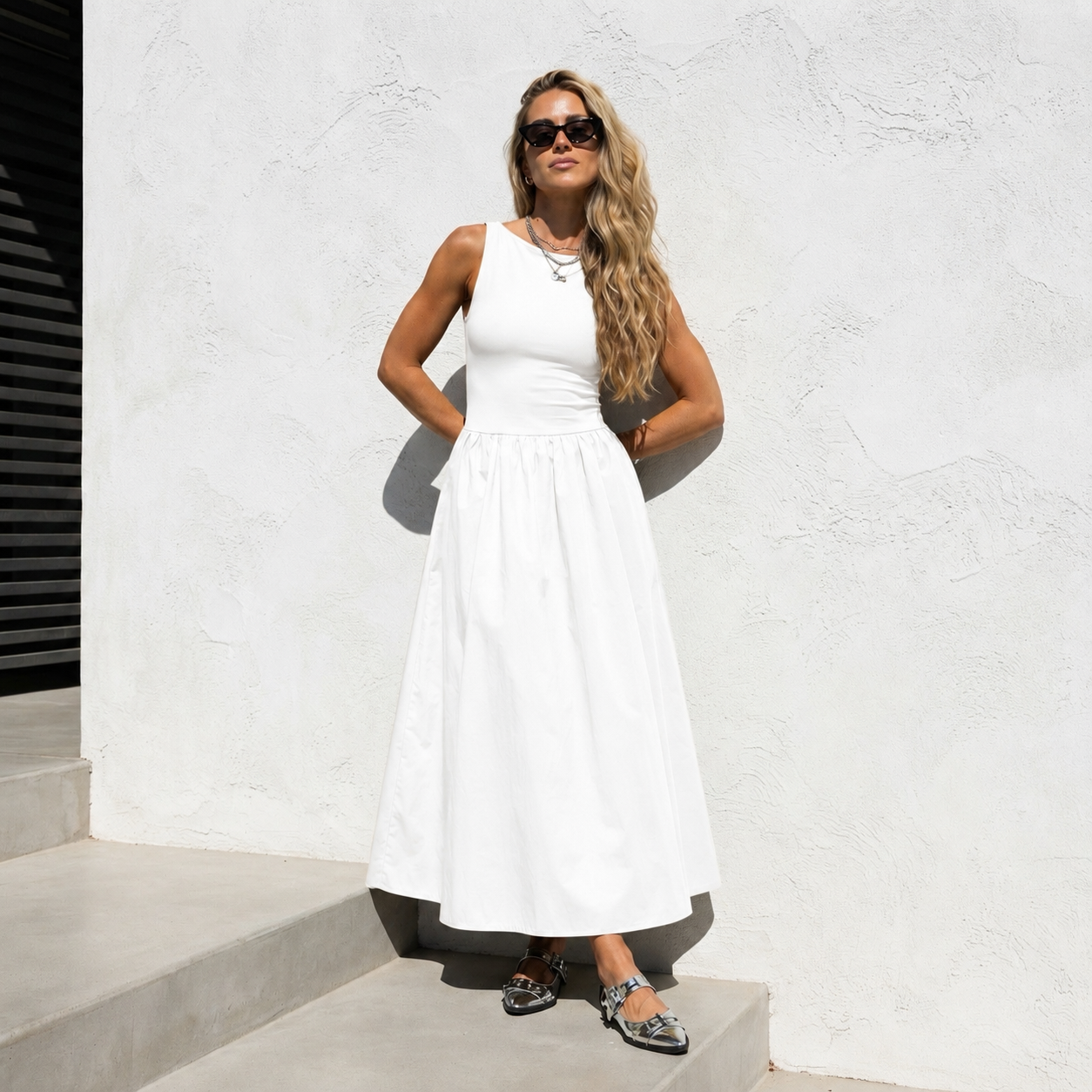 The Drop Martini Maxi Dress Olive – Rochie Lungă din Bumbac Premium