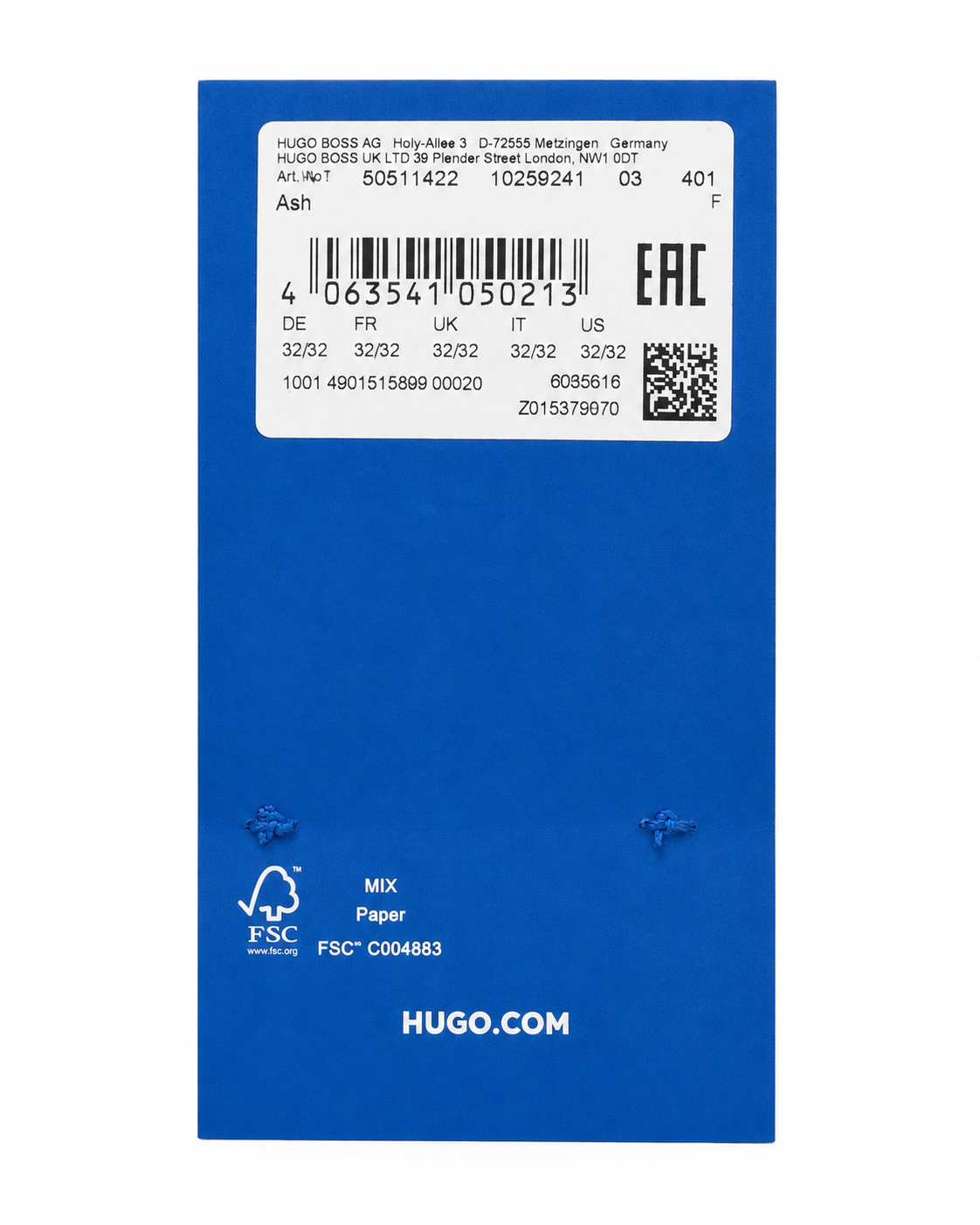Blugi HUGO Ash bărbați Slim Fit Dark Blue