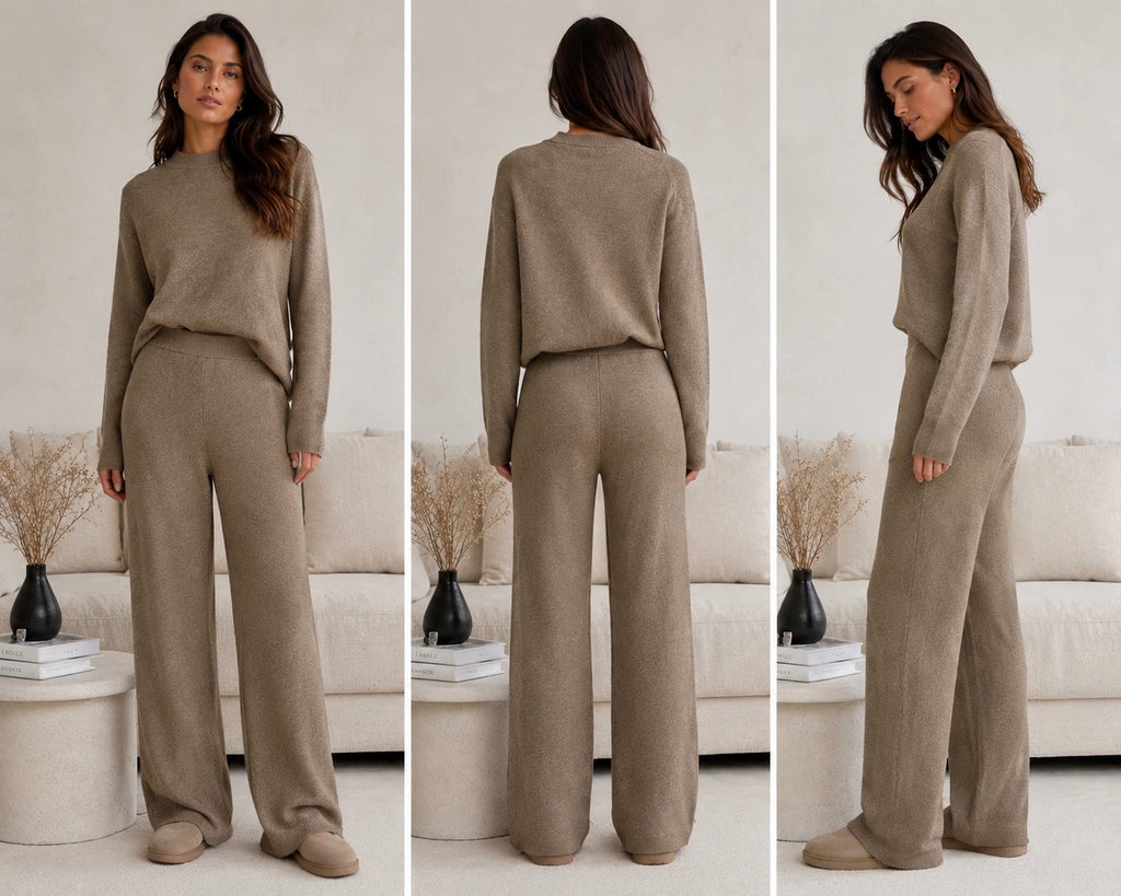 Pantaloni din tricot cu cașmir JJXX JXTamy – Brindle