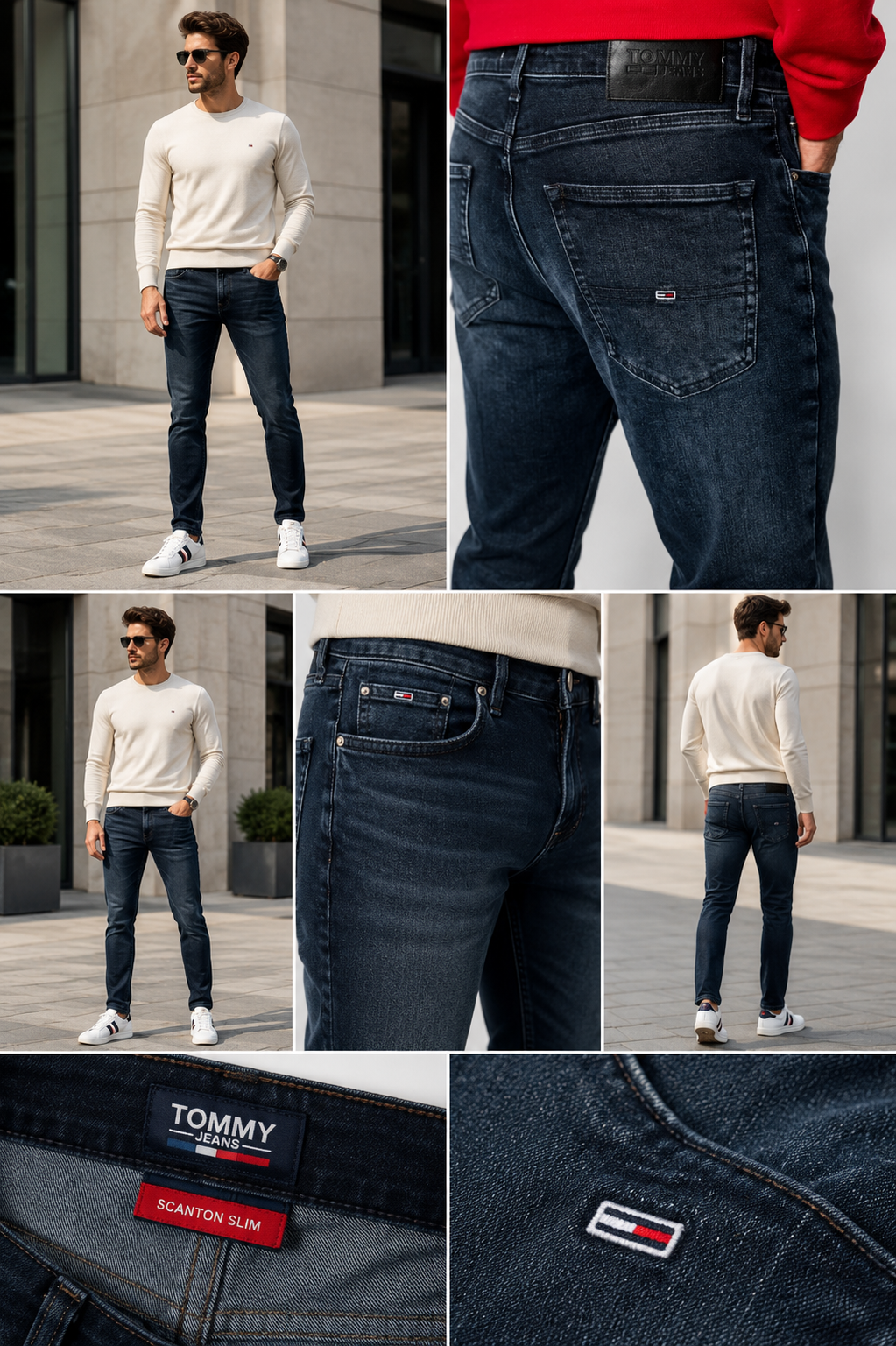 Blugi Bărbați Tommy Jeans Scanton Slim Denim Dark