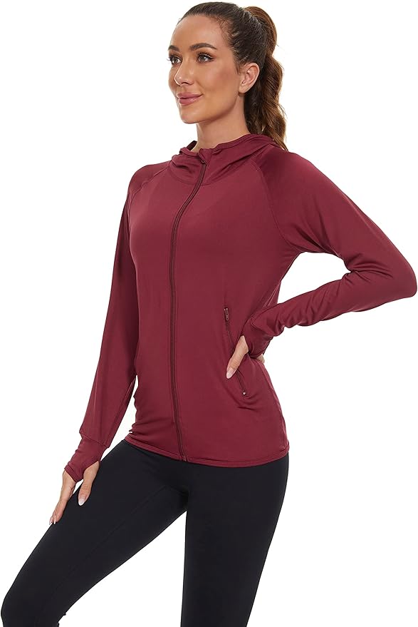 Hanorac AMZSPORT unisex cu fermoar vișiniu