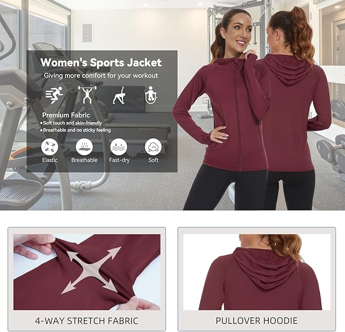 Hanorac AMZSPORT unisex cu fermoar vișiniu