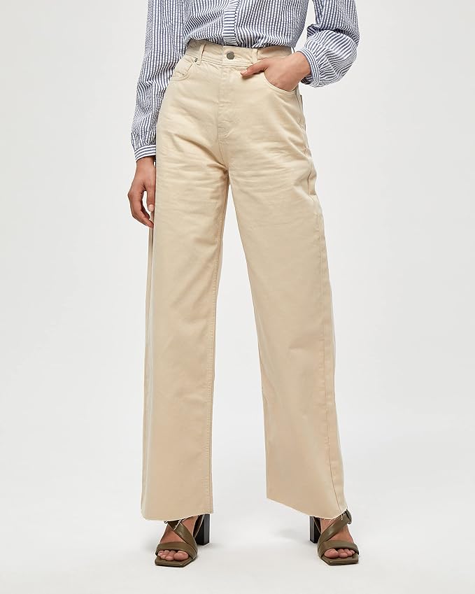 MINUS Joy Denim Jeans crem damă – Seedpearl Cream MI4248