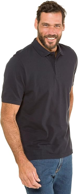 Tricou polo JP1880 bărbați Basic Piqué negru