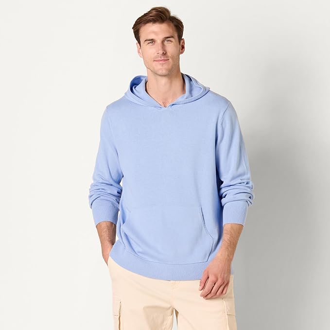 Hanorac AMAZON ESSENTIALS bărbați Relaxed-Fit Hoodie Sweater Powder Blue