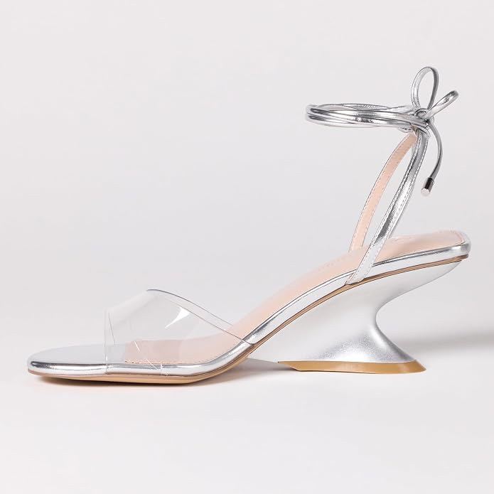 THE DROP Phoenix Sandale cu Toc Sculptat Damă – Gold Clear – EU 37.5 Originale