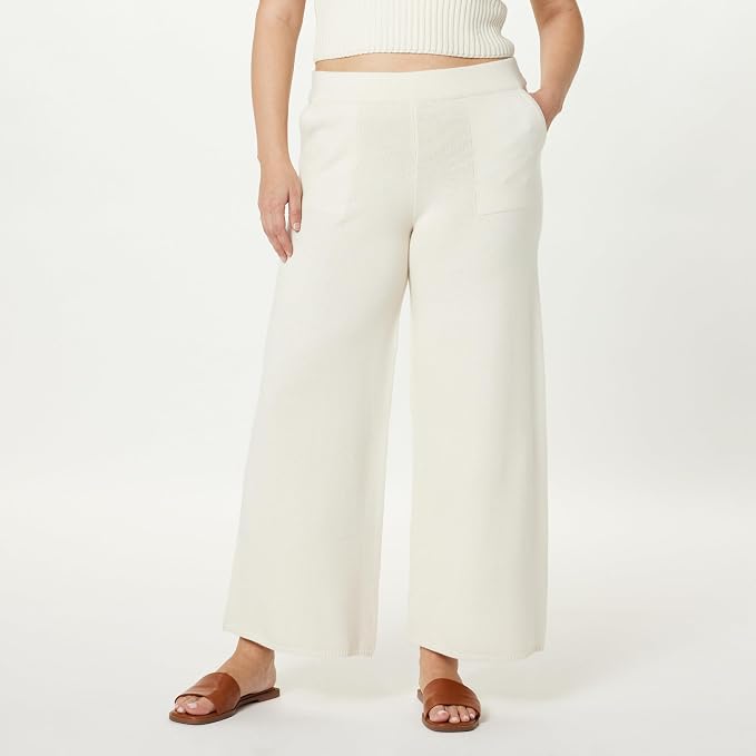 The Drop pantaloni tricot femei Cynthia Pant Whisper White