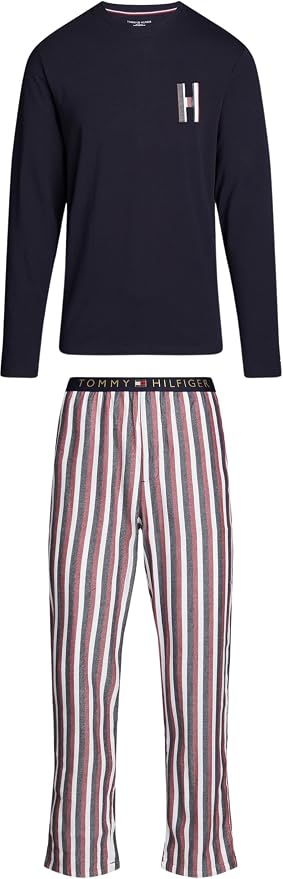 Set pijama 3 piese Tommy Hilfiger bărbați cu papuci