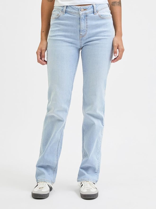 JJXX JXNICE Slim Straight Mid Waist Jeans damă Light Blue Denim