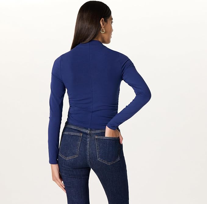 Bluză damă The Drop Ebony Mock Neck