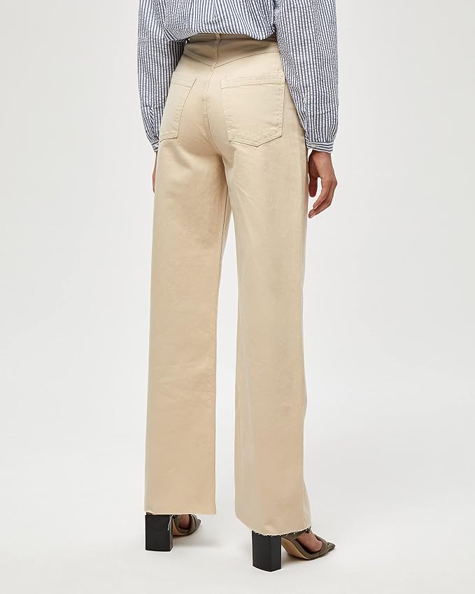 MINUS Joy Denim Jeans crem damă – Seedpearl Cream MI4248