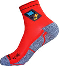 Șosete trail running Hoopoe unisex Quarter Cut Video Games roșu/gri