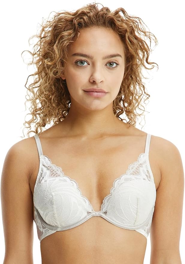 Sutien Calvin Klein Lightly Lined Plunge damă Ivory
