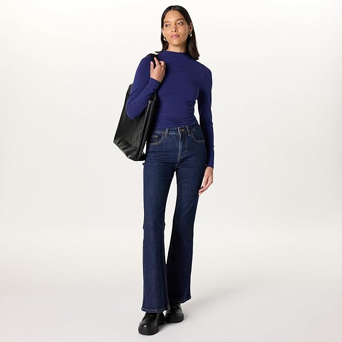 Bluză damă The Drop Ebony Mock Neck